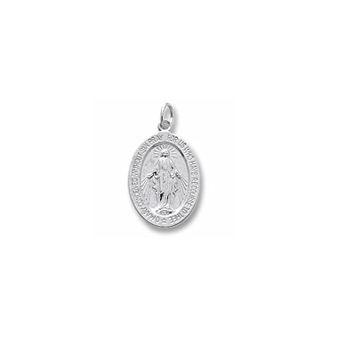 Rembrandt Sterling Silver Miraculous Medal Charm – Add to a bracelet or necklace