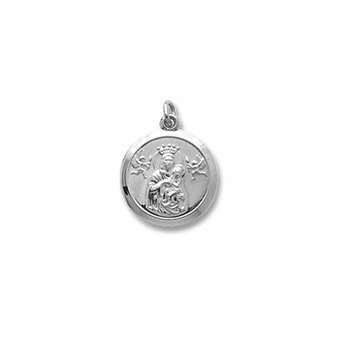 Rembrandt Sterling Silver Madonna and Child Charm (Large) – Engravable on back - Add to a bracelet or necklace