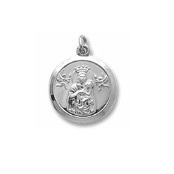 Rembrandt Sterling Silver Madonna and Child Charm (Large) – Engravable on back - Add to a bracelet or necklace/