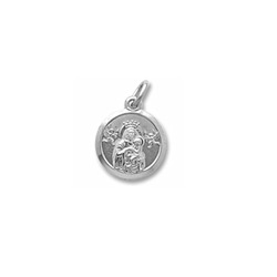 Rembrandt Sterling Silver Madonna and Child Charm (Small) – Engravable on back - Add to a bracelet or necklace - BEST SELLER/
