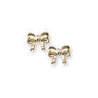 Gold Bow Earrings for Girls - 14K Yellow Gold Screw Back Earrings for Baby, Toddler, Child