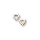 Gold Open Heart Earrings for Girls - 14K Yellow Gold Screw Back Earrings for Baby, Toddler, Child - BEST SELLER