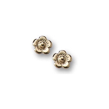 Gold Flower Earrings for Girls - 14K Yellow Gold Screw Back Earrings for Baby, Toddler, Child