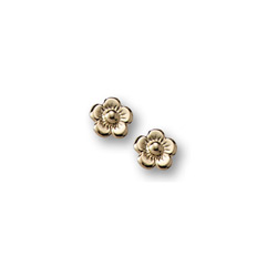 Gold Flower Earrings for Girls - 14K Yellow Gold Screw Back Earrings for Baby, Toddler, Child/