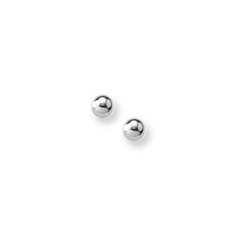 4mm Gold Ball Earrings for Girls - 14K White Gold Screw Back Earrings for Baby, Toddler, Child - BEST SELLER