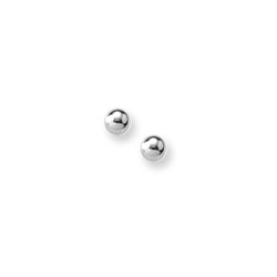 4mm Gold Ball Earrings for Girls - 14K White Gold Screw Back Earrings for Baby, Toddler, Child - BEST SELLER/