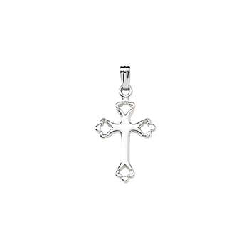 Beautiful Elegant Cross Necklaces for Girls - Sterling Silver Rhodium Cross Pendant - Includes 18" Sterling Silver Rhodium Chain