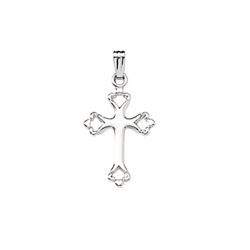 Beautiful Elegant Cross Necklaces for Girls - Sterling Silver Rhodium Cross Pendant - Includes 18