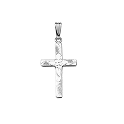 Beautiful Flower Cross Necklaces for Girls - Sterling Silver Rhodium Cross Pendant - Includes 18
