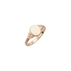 Because I Love You - Oval 10K Yellow Gold Girls Engravable Signet Ring - Size 4 Child Ring - BEST SELLER