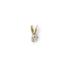 Little Girls Birthstone Necklaces - April Birthstone - 14K Yellow Gold Genuine White Topaz Gemstone 3mm - Includes a 15