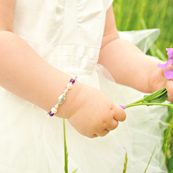 Poppy Ella - Personalized Baby Bracelet - Fine Cultured Pearls/