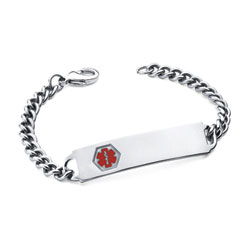 Stainless Steel Medical Alert ID Bracelet for Kids - Engravable on the front and back - Size 6.25