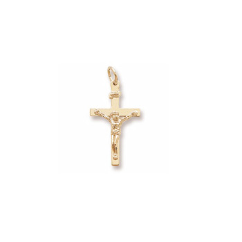 Rembrandt 14K Yellow Gold Crucifix Cross Charm – Add to a bracelet or necklace