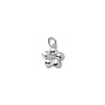 Rembrandt Sterling Silver Plumeria Charm (Flower) – Add to a bracelet or necklace