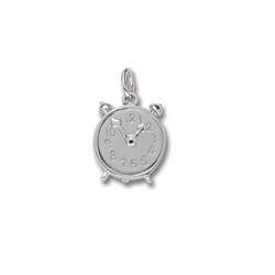 Rembrandt Sterling Silver Alarm Clock Charm (Hand Moves) – Add to a bracelet or necklace/