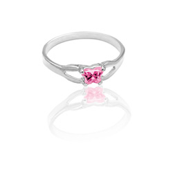 Little Girls October Butterfly Ring - Size 3/