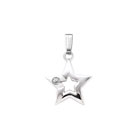 Little Girls Diamond Star Necklace - Sterling Silver Rhodium - 15