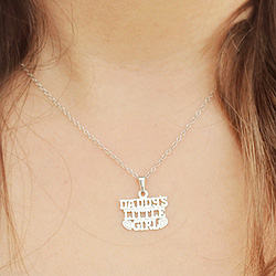 Daddy's Little Girl Necklace - Sterling Silver Rhodium - 15