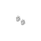 April Birthstone Sterling Silver Rhodium Screw Back Earrings for Babies & Toddlers - 3mm Synthetic White Topaz Gemstone - Safety threaded screw back post - BEST SELLER