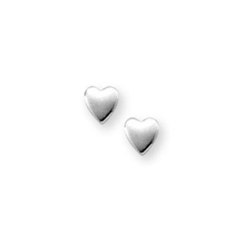 Silver Heart Earrings for Girls - Sterling Silver Rhodium Screw Back Earrings for Baby, Toddler, Child