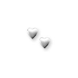 Silver Heart Earrings for Girls - Sterling Silver Rhodium Screw Back Earrings for Baby, Toddler, Child/