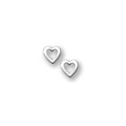 Silver Open Heart Earrings for Girls - Sterling Silver Rhodium Screw Back Earrings for Baby, Toddler, Child - BEST SELLER