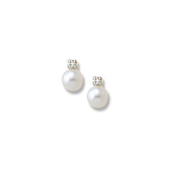 Diamond Pearl Earrings for Baby/Toddler