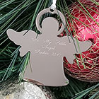 Silver Angel Ornament - Engravable