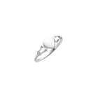 You Are My Heart - 14K White Gold Children's Engravable Heart Signet Ring - Size 4