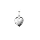 Religious Lockets to Love - Sterling Silver Rhodium 9mm Tiny Cross Heart Locket - 13