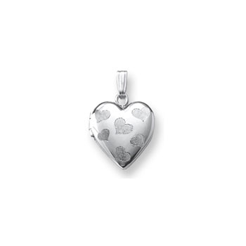 Adorable Little Girls Heart Locket to Love - Sterling Silver Rhodium 13mm Heart Locket - Engravable on back - 15" Chain Included - BEST SELLER