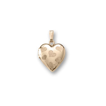 Adorable Little Girls Heart Locket to Love - 14K Yellow Gold 13mm Heart Locket - Engravable on back - 15" Chain Included