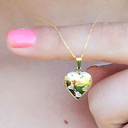 Adorable Little Girls Heart Locket to Love - 14K Yellow Gold 13mm Heart Locket - Engravable on back - 15