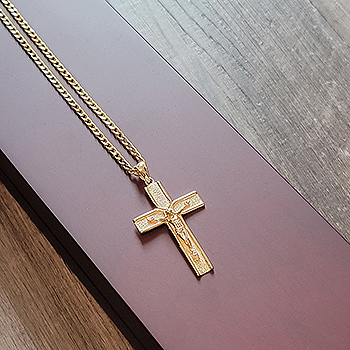 Boys Confirmation/Communion Gold Cross Necklace