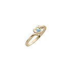 Toddler Birthstone Rings - 14K Yellow Gold Girls March Aquamarine Birthstone Ring - Size 3½ - Perfect for Toddlers and Grade School Girls - BEST SELLER