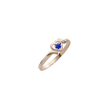 Toddler Birthstone Rings - 14K Yellow Gold Girls September Blue Sapphire Birthstone Ring - Size 3½ - Perfect for Toddlers and Grade School Girls - BEST SELLER