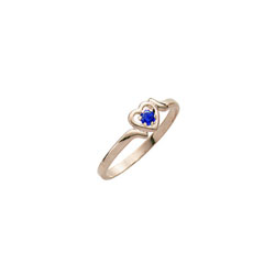 Toddler Birthstone Rings - 14K Yellow Gold Girls September Blue Sapphire Birthstone Ring - Size 3½ - Perfect for Toddlers and Grade School Girls - BEST SELLER/