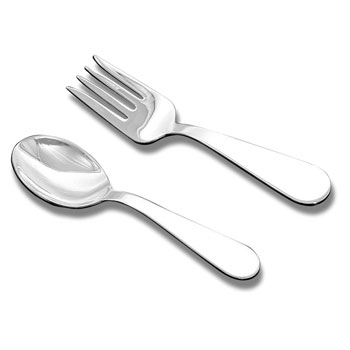 Best Baby Shower Gifts - Baby's First Spoon and Fork Set - Engravable Sterling Silver Baby Spoon and Fork Set by My First Gifts&trade; - 2 Item Set