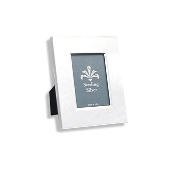 For My Most Cherished Moments&trade; - Rectangular Beveled Sterling Silver Engravable Photo Frame - 4" x 5
