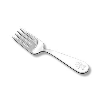 Best Baby Shower Gifts - Baby's First Fork - Engravable Sterling Silver Baby Fork with an Embossed Teddy Bear by My First Gifts&trade;