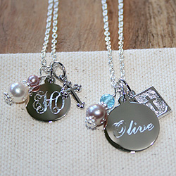 Ava™ by Adorable Engravables® - Build Your Own Custom Personalized Necklace - Sterling Silver Rhodium/