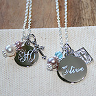 Ava™ by Adorable Engravables® - Build Your Own Custom Personalized Necklace - Sterling Silver Rhodium
