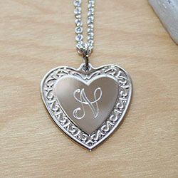 Message from the Heart™ by Adorable Engravables® - Build Your Own Custom Personalized Heart Birthstone Necklace - Sterling Silver Rhodium - with exclusive Grow-With-Me™ Chain/