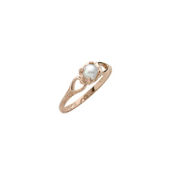 Little Girls Beautiful 10K Yellow Gold Freshwater Cultured Pearl Ring - Size 4 (4 - 12 years) - BEST SELLER/