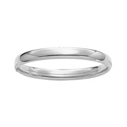Fine Jewelry for Mom - 8mm High Polished Sterling Silver Rhodium Bangle Bracelet for Women - Size 7.25