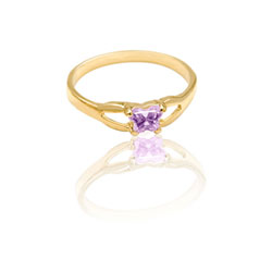 Little Girls Gold Butterfly Ring - June - Size 3/