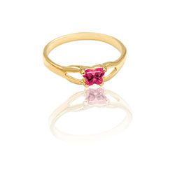 Little Girls Gold Butterfly Ring - July - Size 3/