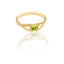 Little Girls Gold Butterfly Ring - August - Size 3/