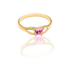Little Girls Gold Butterfly Ring - October - Size 3/